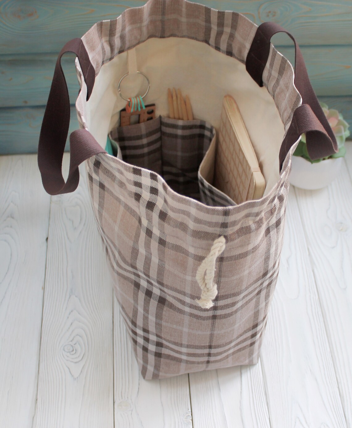 Extra large Knitting Project Bag Canvas Project Bag for Etsy