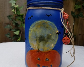 Halloween Black Cat Mason Jar Lantern