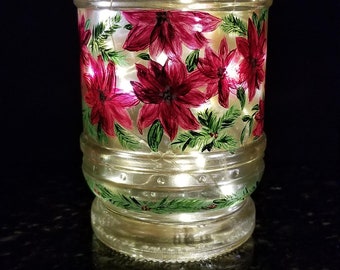 Christmas Poinsettias Bottle Lamp