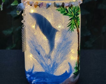 Dancing Dolphin Mason Jar Lantern