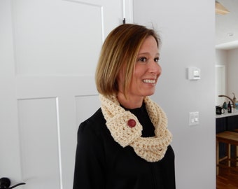 Crocheted Triple Loop Skinny Scarf