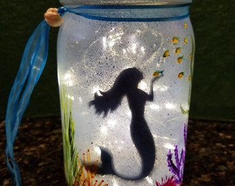 Mermaid Mason Jar Lantern