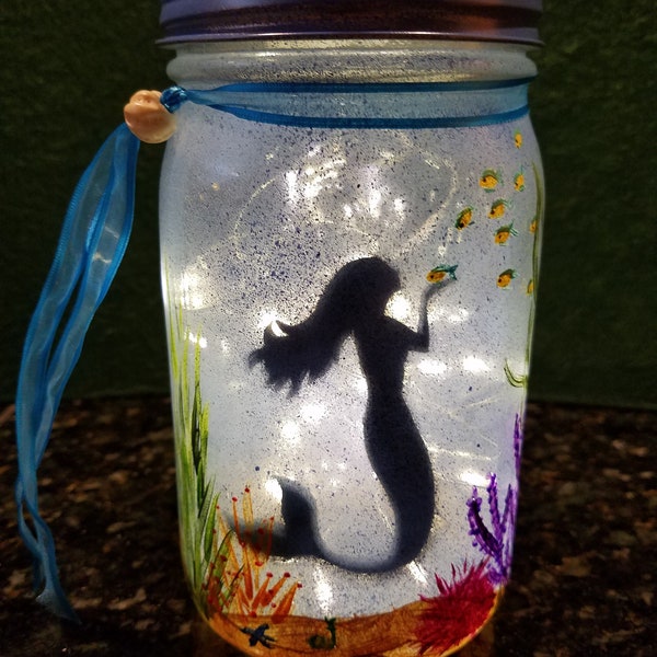 Mermaid Mason Jar Lantern