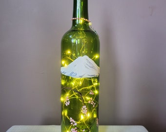 Cherry Blossom Wine Bottle Lamp