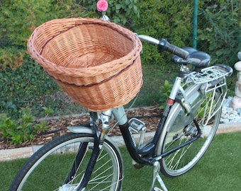 Fahrradkorb für Fahrradlenker aus Weide Weidenkorb Hundekorb Lenkerkorb Einkaufskorb Radkorb