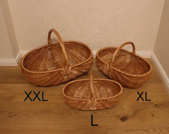 Harvest basket 3 different sizes potato basket shopping basket wicker basket mushroom basket garden basket flower basket decorative decoration basket storage basket