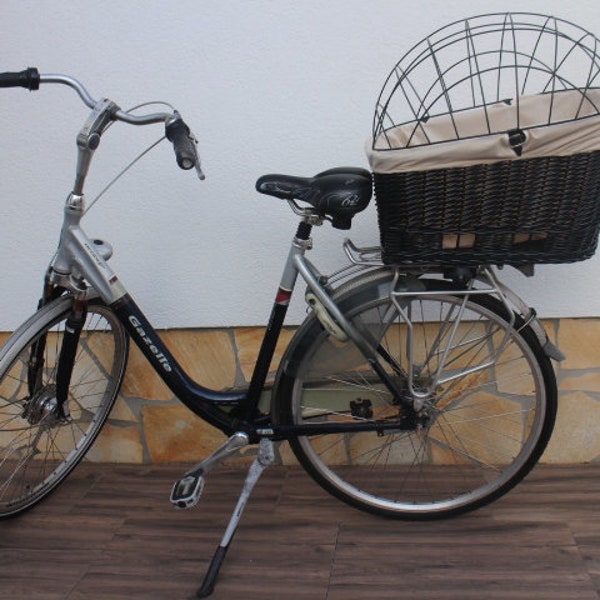 Dog bike basket for luggage rack XXL 60 cm with fabric cover inside and grid dog transport basket bicycle basket luggage rack basket shopping basket