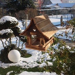 Vogelhaus Vogelfutterhaus Futterspender Vogelhäuschen Futterhaus Futterhäuschen Birke Handarbeit zdjęcie 8