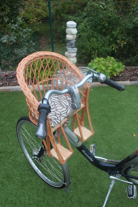 Kinderfietsstoeltje gemaakt van wilg Fietsstoeltje Rieten mand | Etsy België