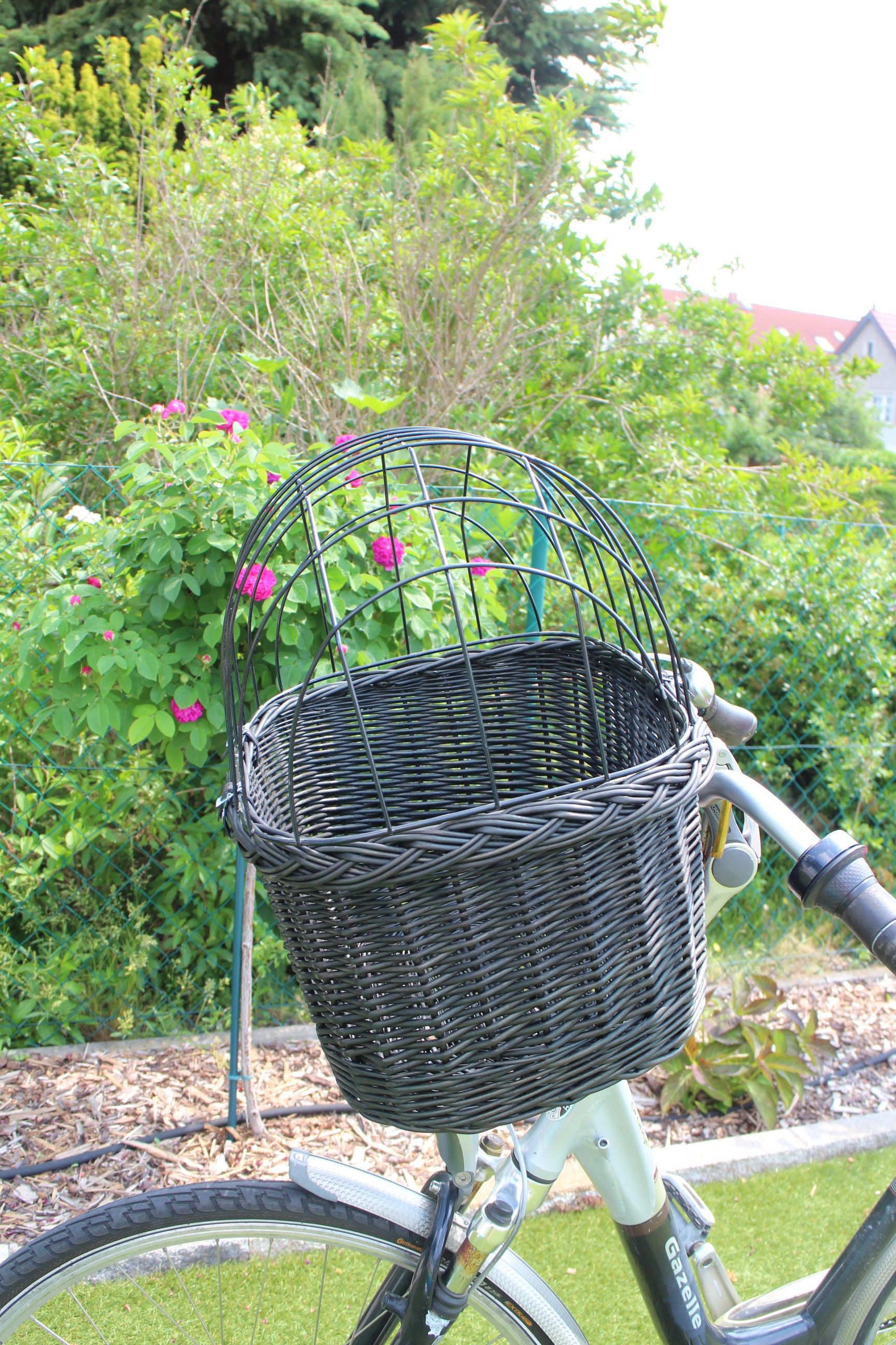XXL Dog Bike Basket With Grille and Cushion Handmade From Etsy