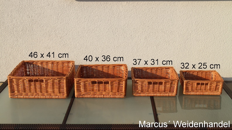 Storage baskets in 4 different sizes Handmade from willow storage box cupboard baskets shelf baskets cupboard basket gift basket image 1