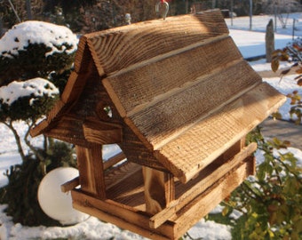Birdhouse, bird feeder, bird feeder, birdhouse, feeding station, birch, handmade
