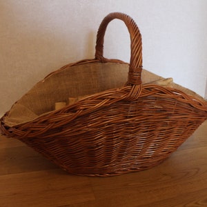 XXL fireplace basket with jute firewood basket firewood fireplace wood basket willow wicker basket storage basket firewood basket firewood bag handmade