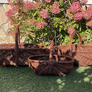 Harvest basket (3 different sizes), potato basket, shopping basket, wicker basket, mushroom basket, garden basket, flower basket, decorative basket, storage basket