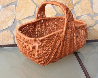 Shopping basket, wicker basket, car basket, extremely sturdy wicker basket, mushroom basket, harvest basket, gift basket