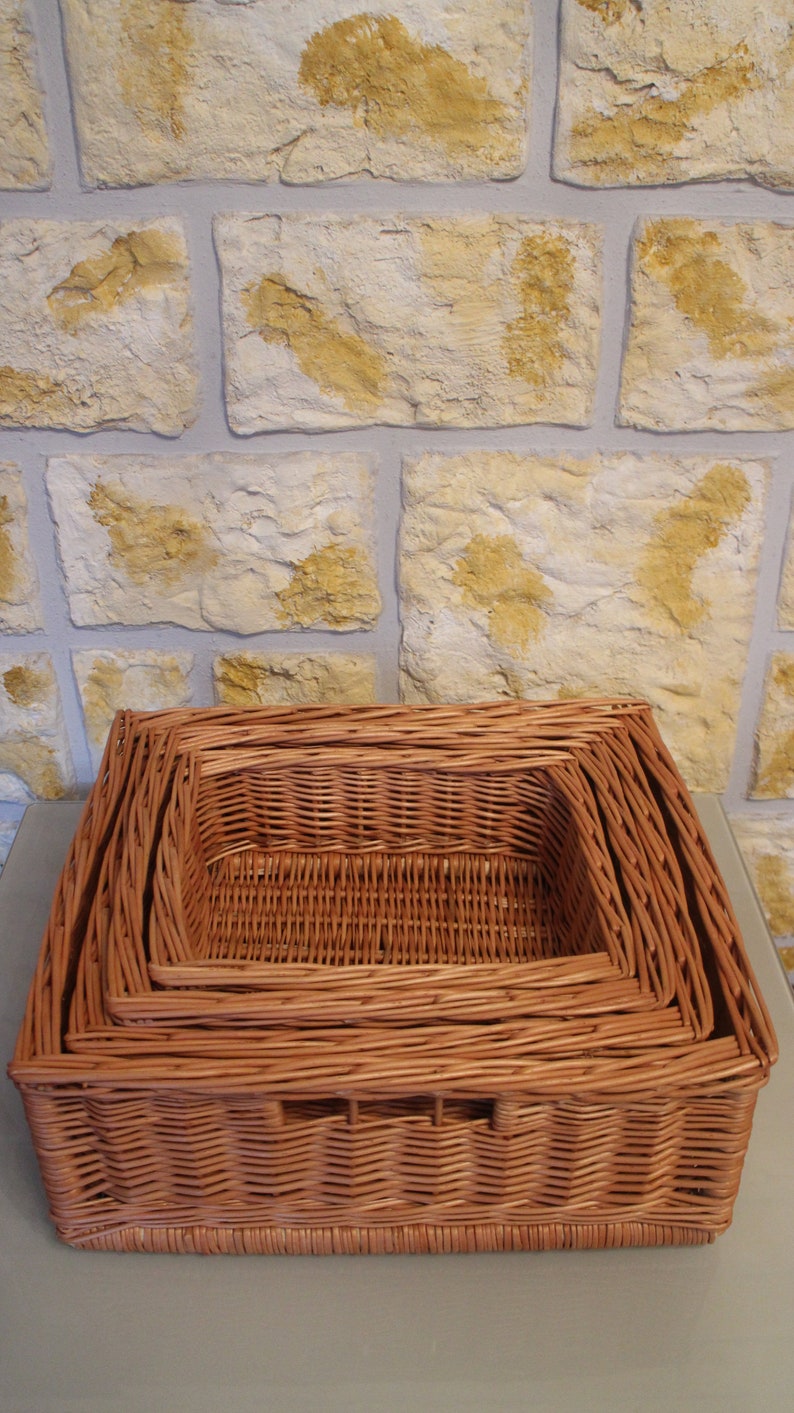 Storage baskets in 4 different sizes Handmade from willow storage box cupboard baskets shelf baskets cupboard basket gift basket image 2