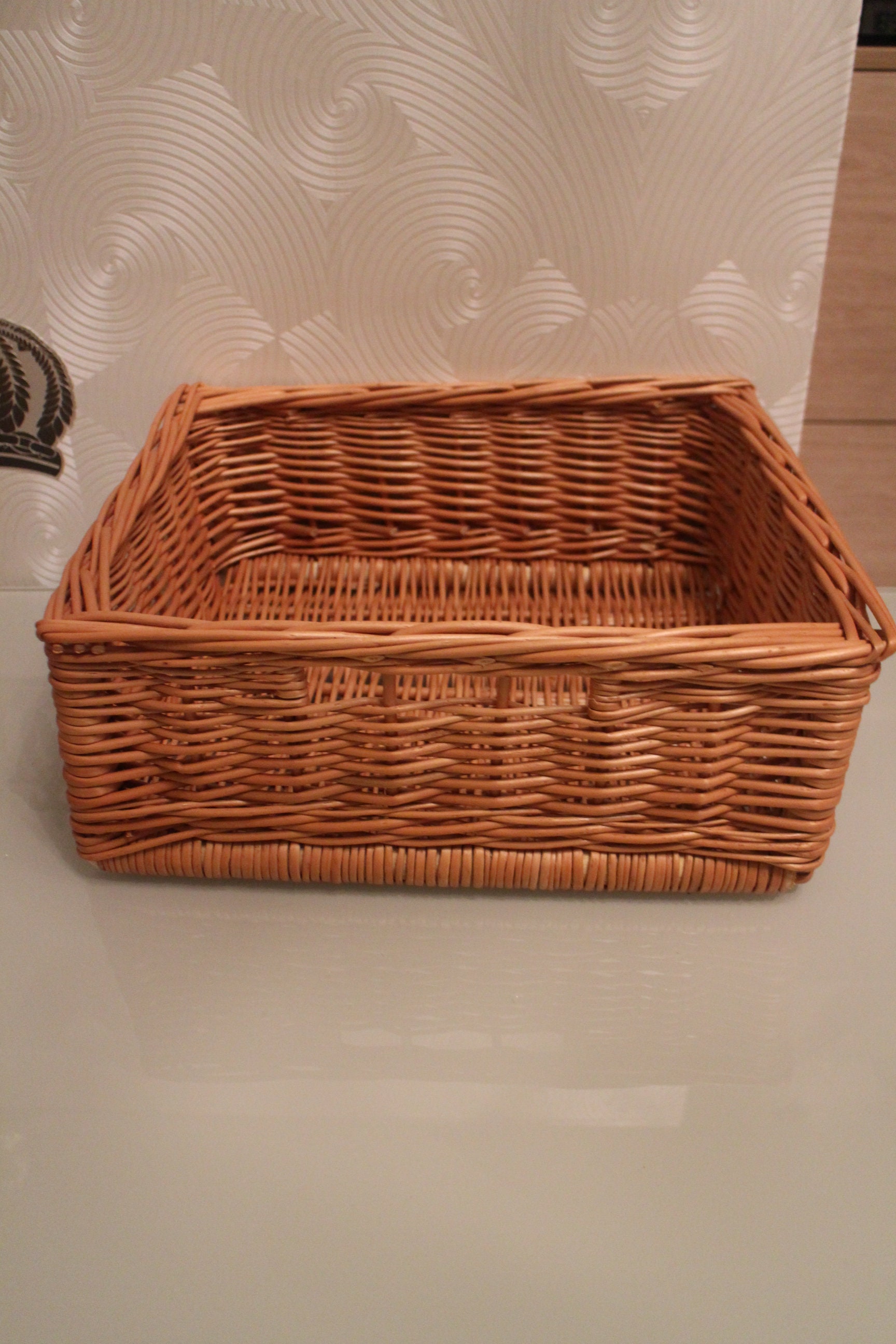 Weidenkorb Als Regalkorb – 38x28x20 Cm, Naturfarben, Handgeflochten, Für Aufbewahrung & Deko