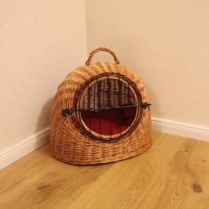 Cesta de transporte para gatos con cojín y rejilla de mimbre Cesta de mimbre Cesta de transporte para gatos Cesta para gatos Cesta para gatos Cesta de transporte para perros