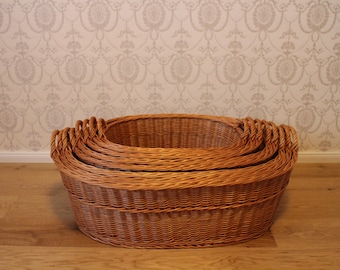 Laundry basket in 8 variants Handmade wicker basket Laundry storage basket Willow laundry collector Transport basket