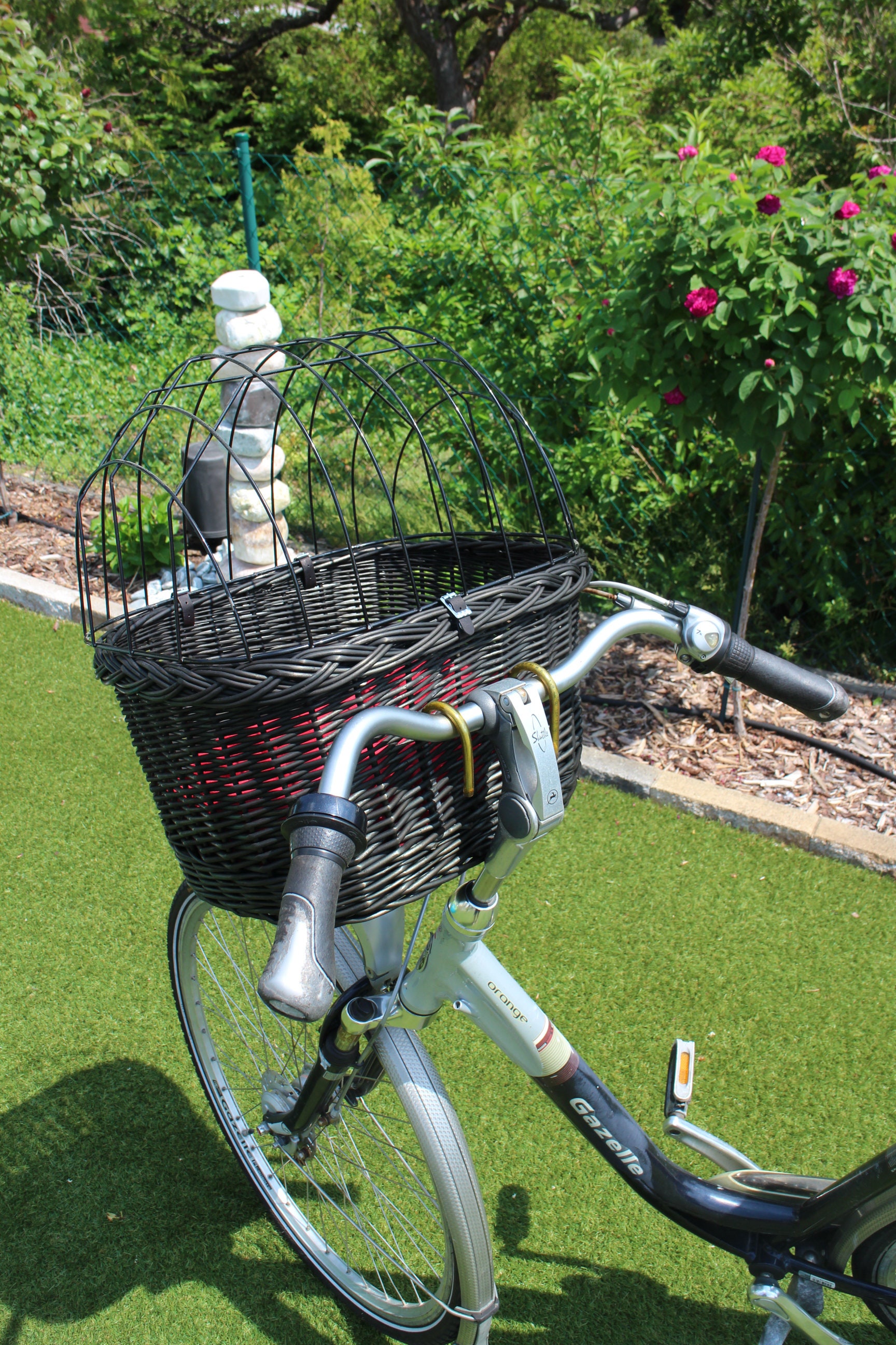 XXL Dog Bike Basket With Grille and Cushion Handmade From Etsy