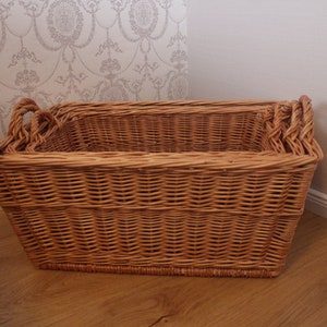Laundry basket 3 sizes Handmade wicker basket laundry storage basket wicker laundry collector wooden basket
