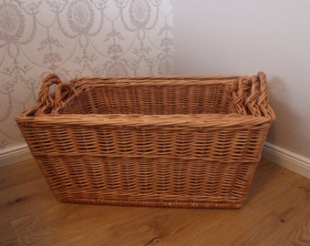 Laundry basket 3 sizes Handmade wicker basket Laundry storage basket Willow laundry collector Wooden basket