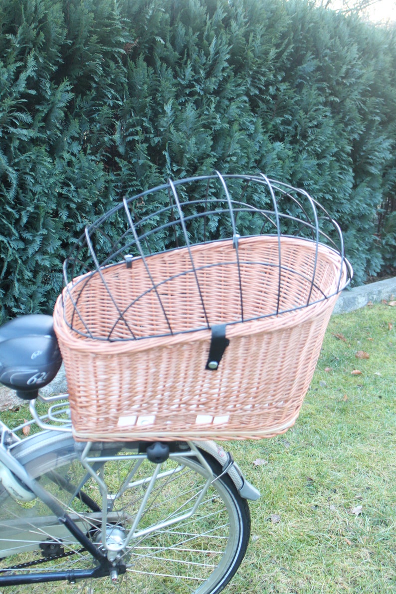 Hundefahrradkorb für Gepäckträger Kissen Gitter XXL XL Hundetransportkorb Weidenkorb Fahrradkorb Gepäckträgerkorb Einkaufskorb Handarbeit Bild 4