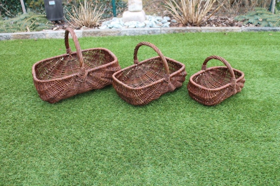 Erntekorb 3 verschiedene Größen Kartoffelkorb Einkaufskorb Weidenkorb Pilzkorb Gartenkorb Blumenkorb Deko Dekorationskorb Aufbewahrungskorb