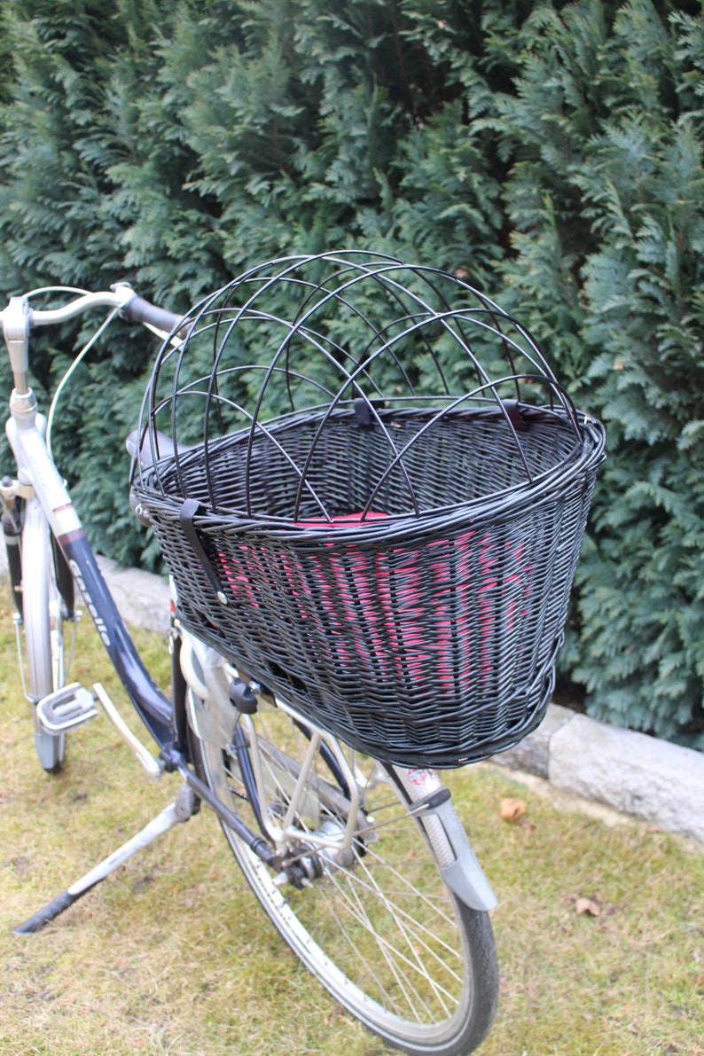 Hundefahrradkorb für Gepäckträger Kissen Gitter XXL XL Hundetransportkorb Weidenkorb Fahrradkorb Gepäckträgerkorb Einkaufskorb Handarbeit Bild 3