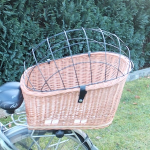 Kosz rowerowy dla psa na bagażnik XXL 60 cm poduszka i siatka kosz do transportu psa kosz wiklinowy kosz rowerowy kosz na bagażnik kosz na zakupy Nowość