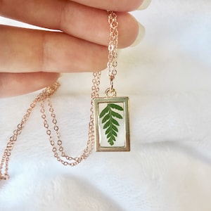 Rose Gold Plated Fern Necklace Dainty Chain