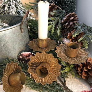 4 x Adventskranzkerzenhalter, Kerzenhalter Adventskranz, Kerzenhalter, Rost, Adventskranz, Kerzenhalter Kranz, steckbarer Kerzenhalter