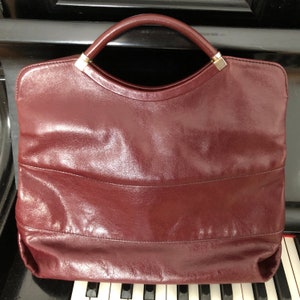 Vintage Tasche, Tasche, Handtasche, Henkeltasche, Abendtasche, Damenhandtasche, Vintagetasche, Bordeauxrot, Bordeauxfarben, Leder, 50er