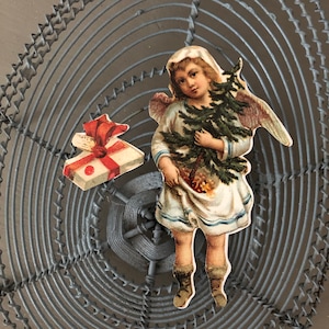 Oblatenbild, Kartendeko, Oblatenbildchen, Poesiebild, Weihnachtsdeko, Weihnachtsdekoration, Engel, Engelsfigur, Engelbilder, Engelsbilder