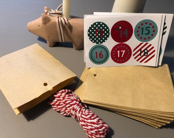 Selbstgemachter Adventskalender, Adventskalender, Adventskalenderbastelset, Bastelset Adventskalender, Adventskalenderzahlen