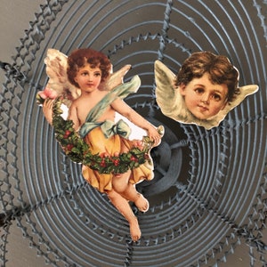 Oblatenbild, Kartendeko, Oblatenbildchen, Poesiebild, Weihnachtsdeko, Weihnachtsdekoration, Engel, Engelsfigur, Engelbilder, Engelsbilder