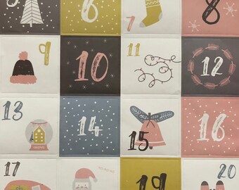 Adventskalenderzahlen, selbstklebende Adventskalenderzahlen, Adventskalender, selbstgemachter Adventskalender, Zahlenaufkleber, DIY Kalender