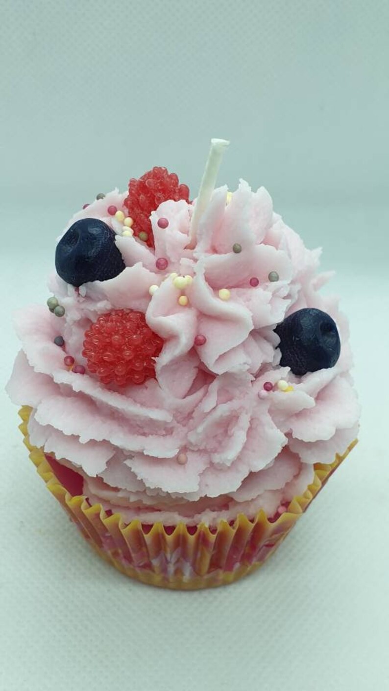 Handmade Cupcake Candle Cherry Berry Cupcake Candle Any Etsy UK