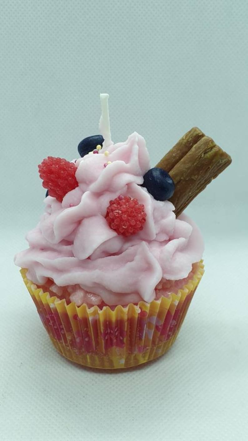 Handmade Cupcake Candle Cherry Berry Cupcake Candle Any Etsy UK