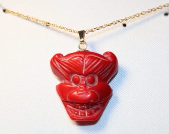 Rare genuine red coral pendant