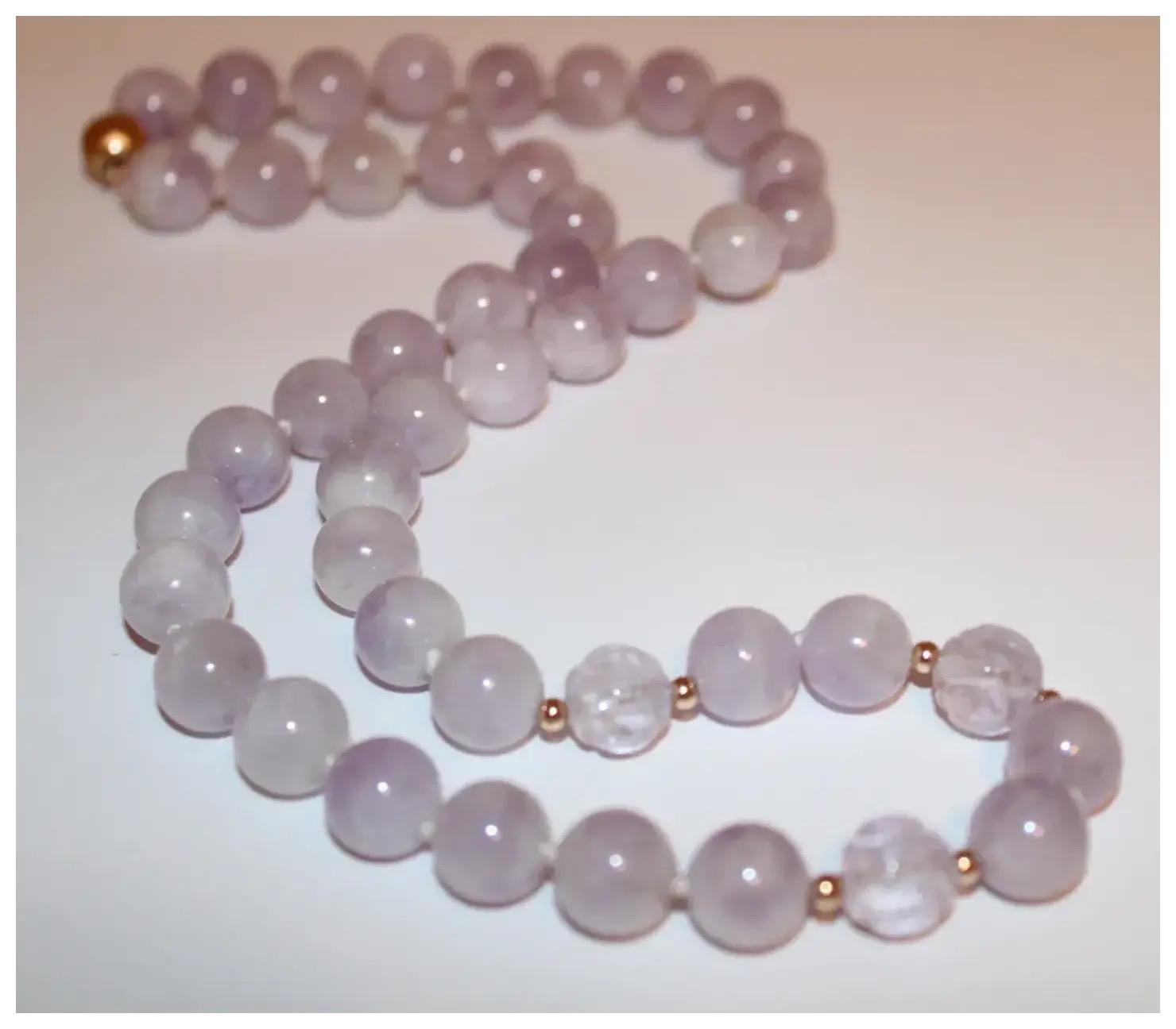 Lavender Jade Carved Necklace