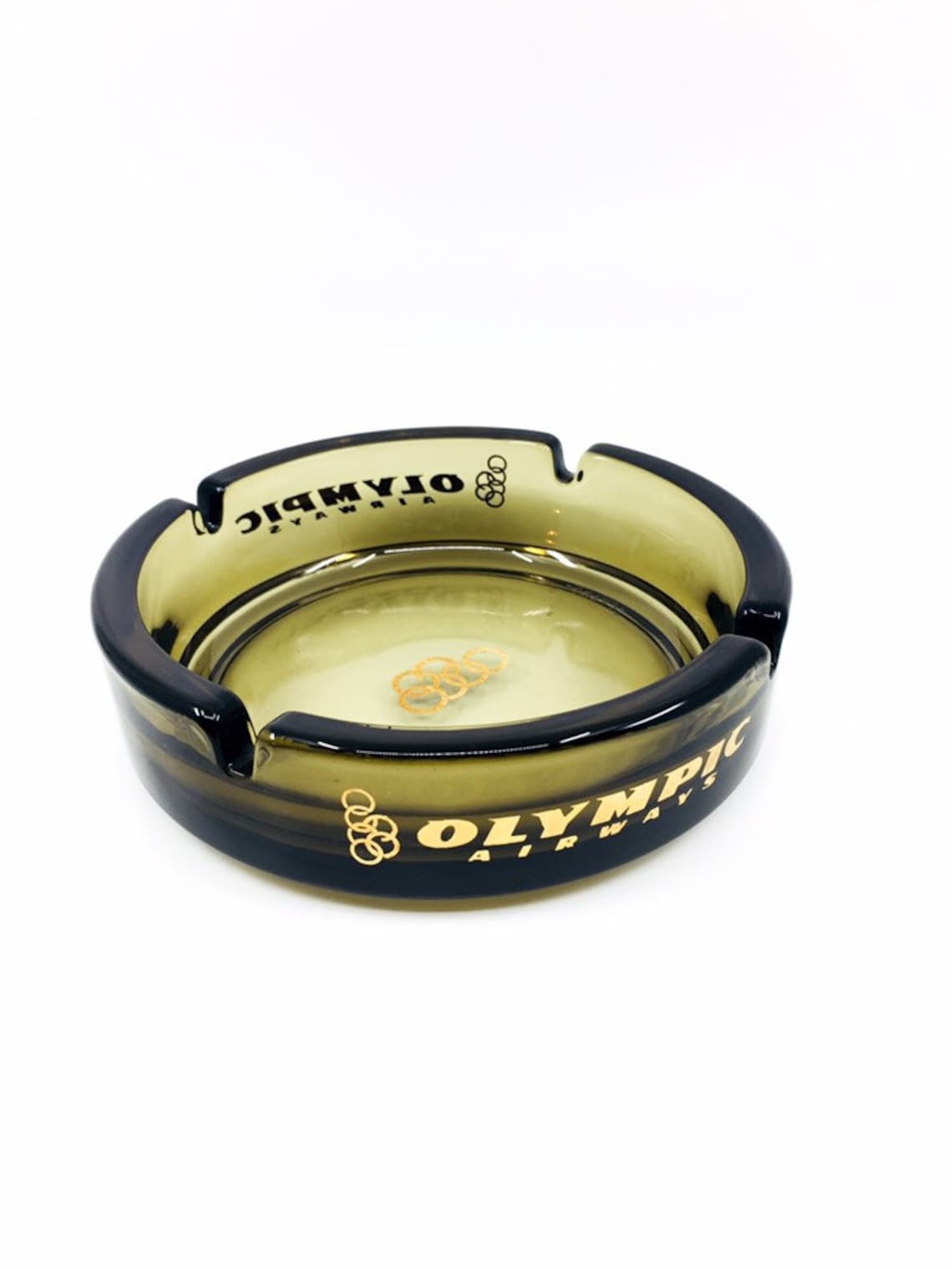 Olympic Airways Ashtray 70s Glass Ashtray Greek Airlines Etsy