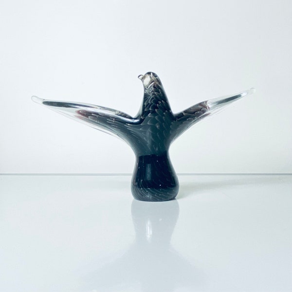 Bird Figurine by FM Ronneby Sweden, Rare Art Glass Bird, Collectible Bird.