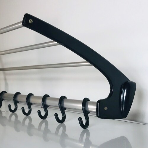 Mid Century Black Coat Rack, Hat Rack, Wardrobe, Home Decor, Vintage shops 70’s Coat Hanger With Nine Hooks, Retro Coat Rack, Porte Manteaux.