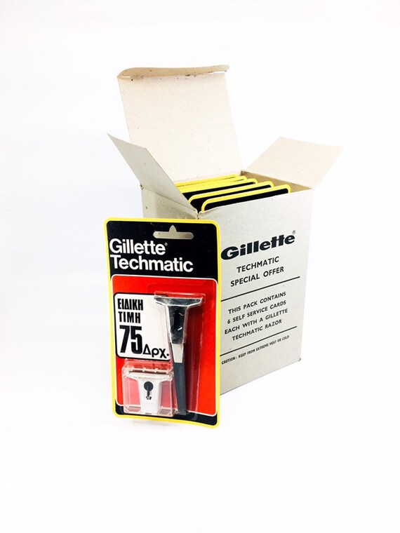 6 Vintage Gillette Techmatic Safety Razors Sealed And Unused Etsy