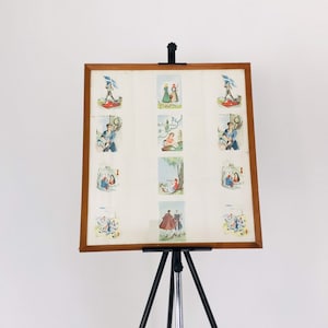 Greek Lithograph, Traditional theme, Framed Print, Vintage Mid Century Greek lithography.