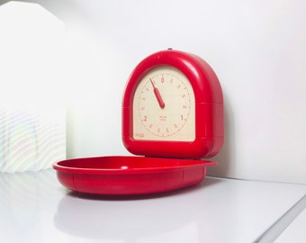 Vintage EKS kitchen Scale, Red kitchen Scale from 80s, (up to 4kg of weight), Space Age Scale.