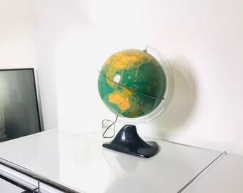 Vintage Earth Globe Light, Geographical World Globe, 60s Vintage Greek World globe, Large Light Globe, Kids Light Globe.