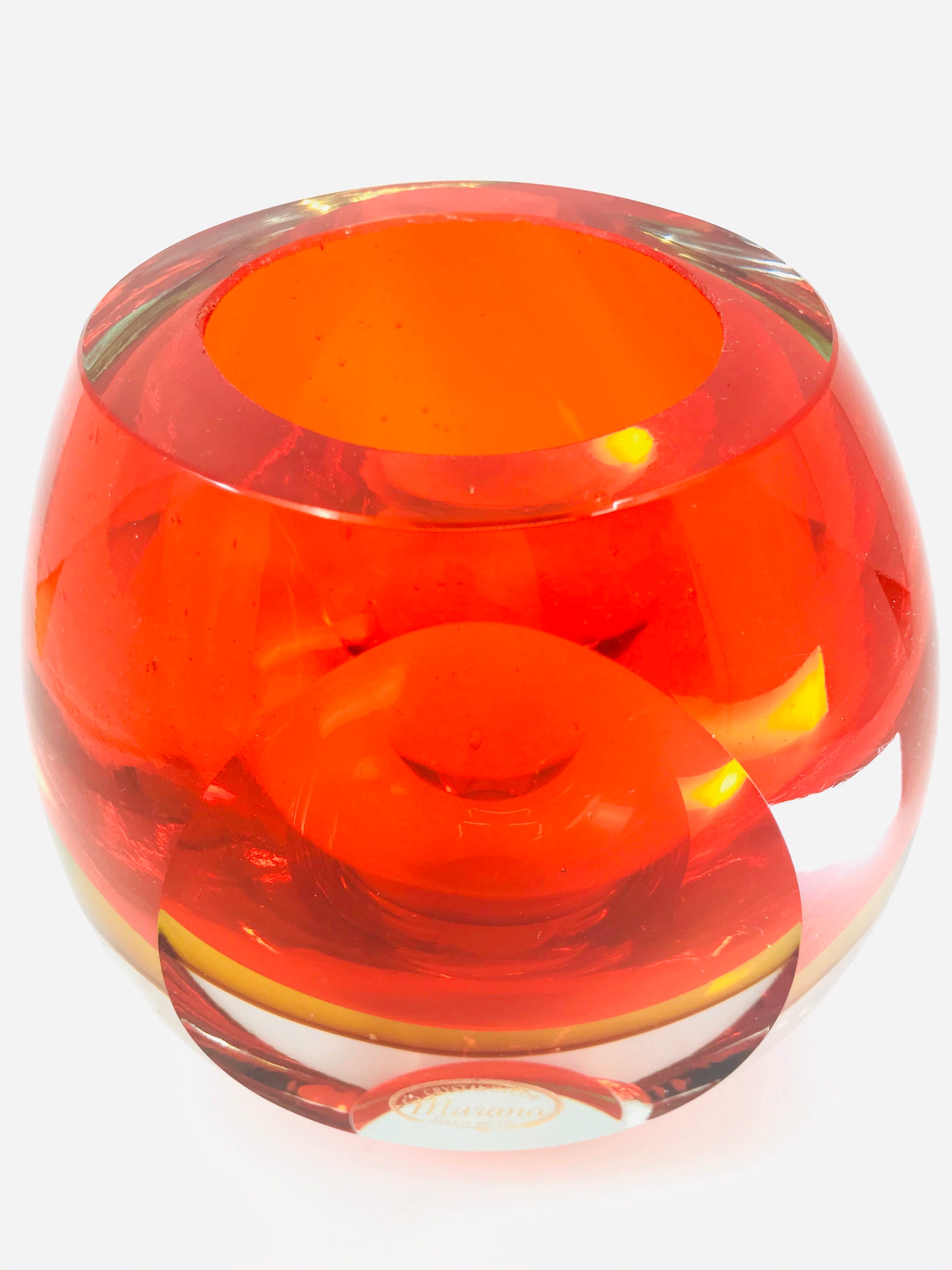 Large Murano Glass Vase Rare Art Glass Vase Etsy