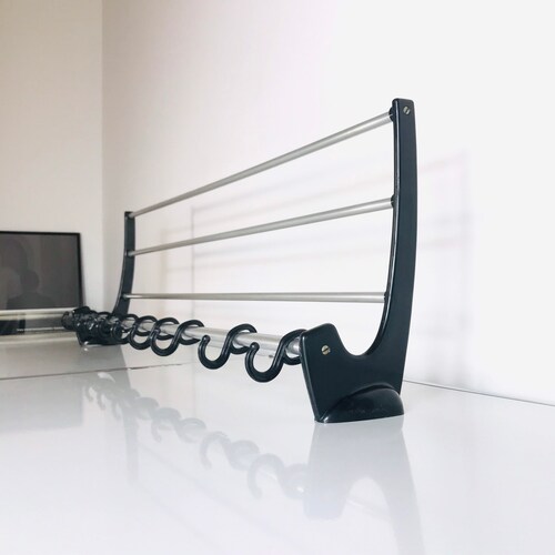 Mid Century Black Coat Rack, Hat Rack, Wardrobe, Home Decor, Vintage shops 70’s Coat Hanger With Nine Hooks, Retro Coat Rack, Porte Manteaux.